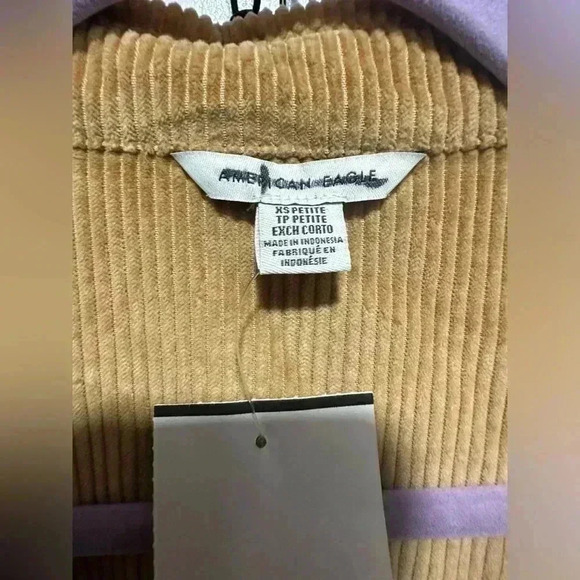 American Eagle Light Brown Tan Corduroy Button Up Shirt Dress Women’s Size XS AE - Picture 3 of 6